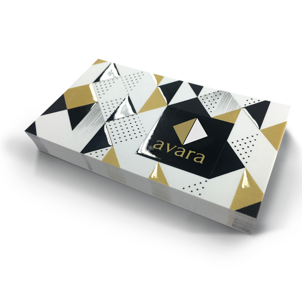Raised spot UV cards printed product example
